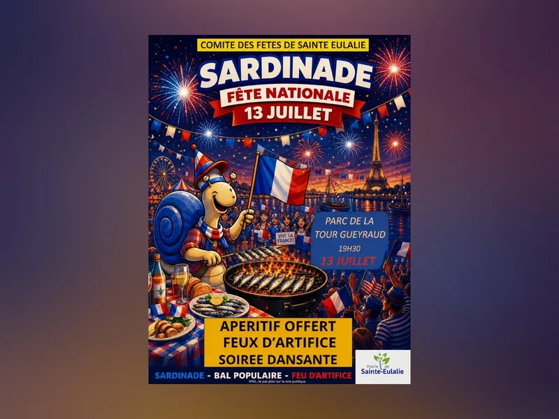 Sardinade and Fireworks in Sainte-Eulalie