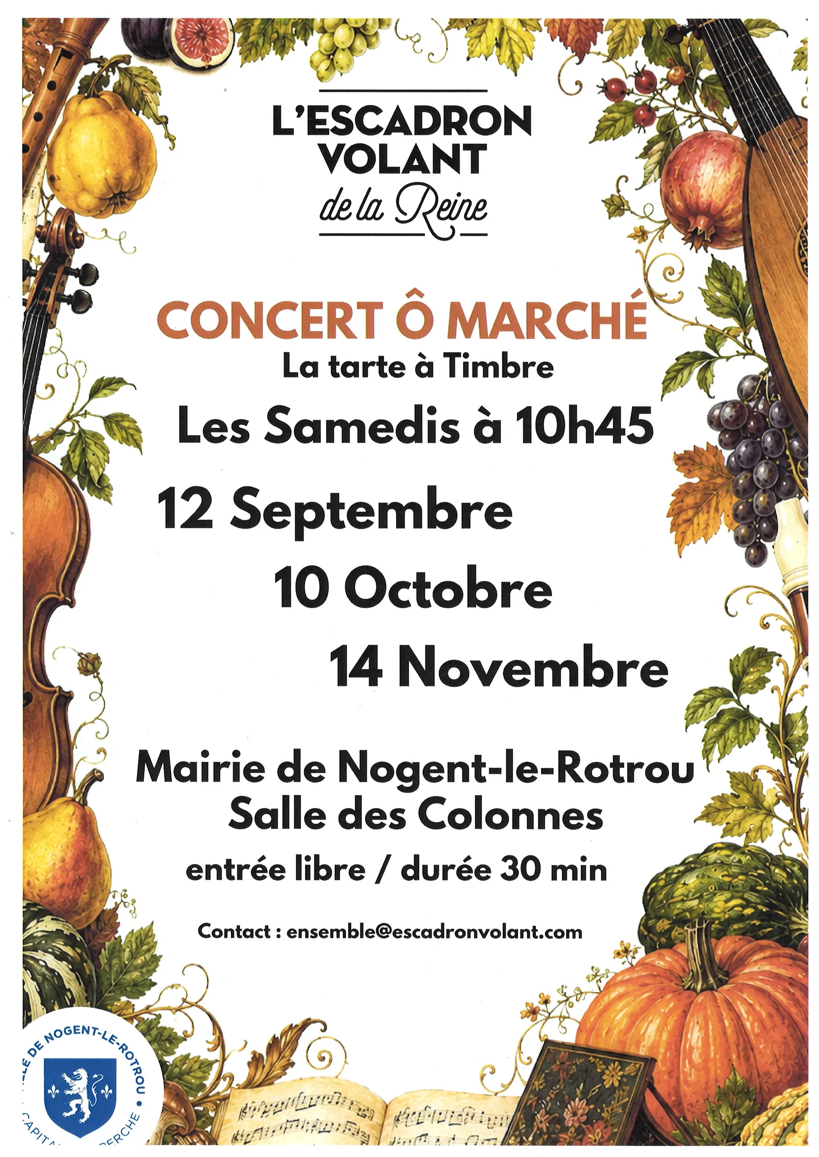 Concert Ô Marché : l’Escadron Volant de la Reine